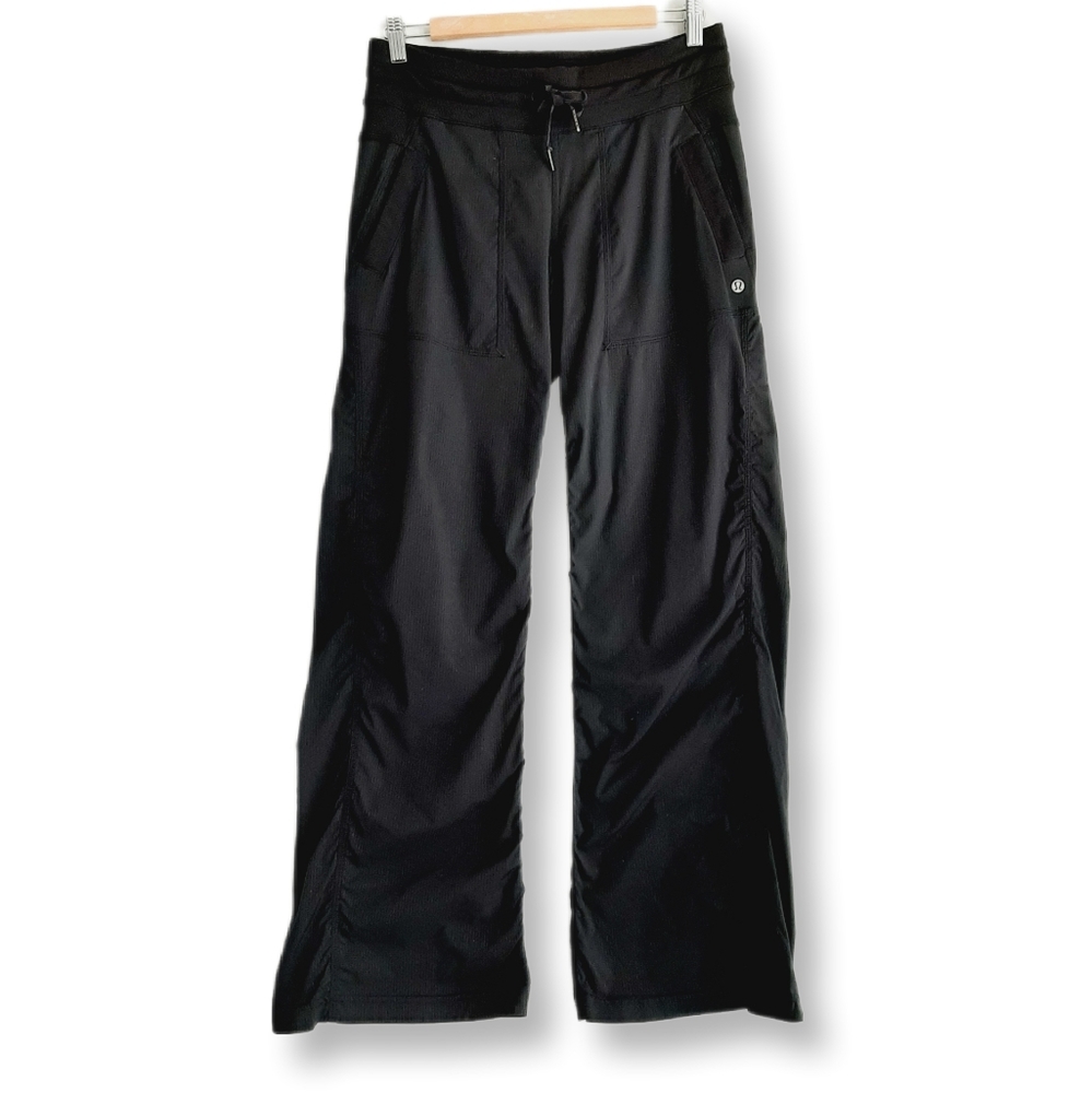 LULULEMON Dance Studio Pants Black Tonal Stripe Sz 6